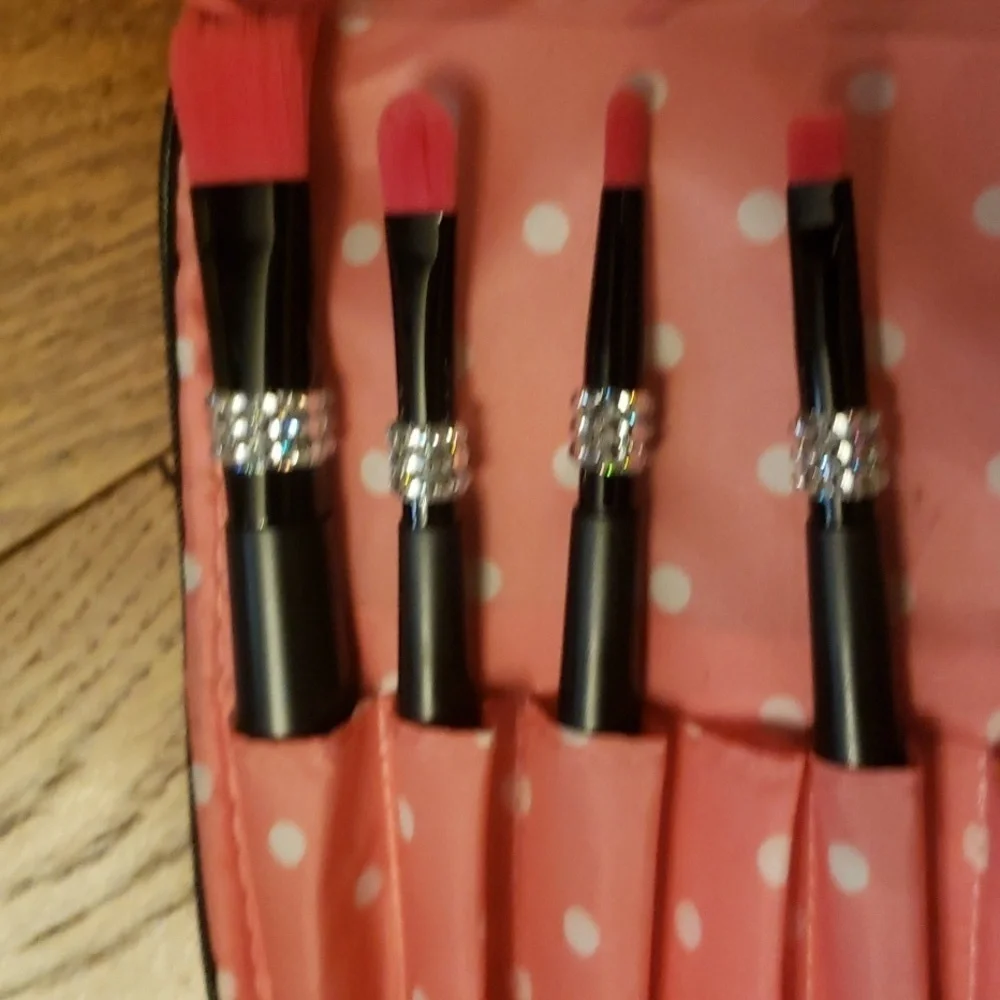 Makeup bag with new brushes